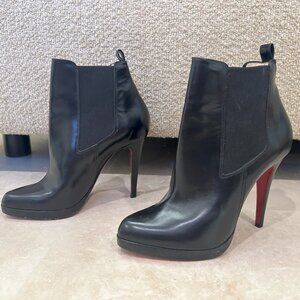 Christian Louboutin Black Leather Ankle Boots